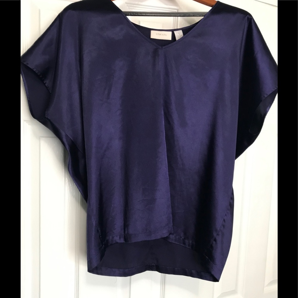 Chico, cobalt blue, size 1 blouse, shirt, top